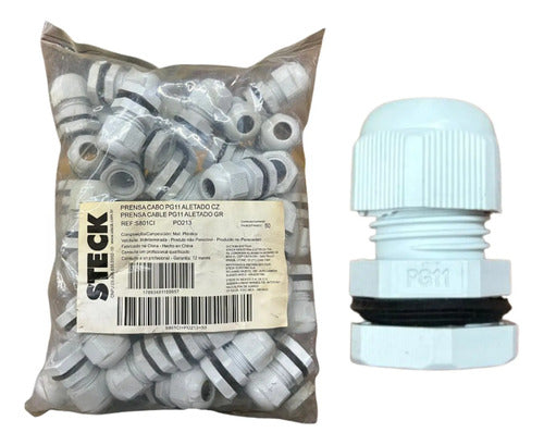 Kit Com 30 Peças: Prensa Cabo S801cl Cinza Pg11 Steck