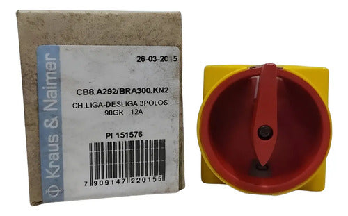 Comutadora Cb8.a292bra300.kn2 3p 90gr 12a Kraus&naimer Amarelo