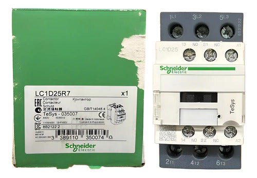 Contator 3p 25a 440v 1na+1nf Lc1d25r7 Schneider 440v
