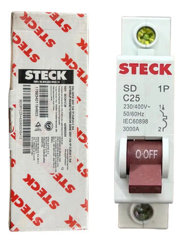 Kit Com 10: Disjuntor Unipolar Sdd61c25 25a Curva C Steck