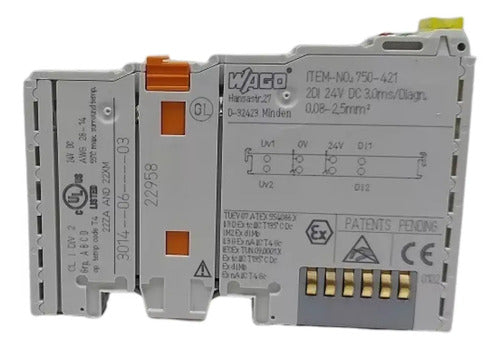 Módulo De Entrada Digital De 2 Canais 750-421 24 Vcc Wago