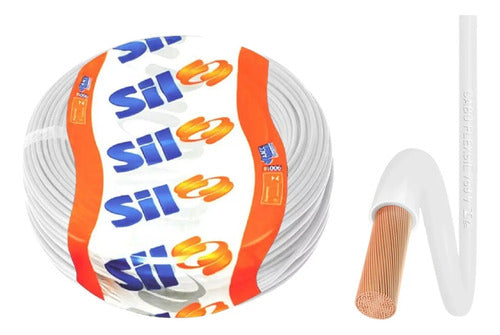 Cabo Flexível Sil Cinza 1 X 6 Mm² 100 Metros (100m) Flexsil Branco