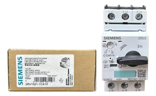Disjuntor Motor 3rv1021-1ca10 1,8-2,5a Siemens Não Informado 50/60hz