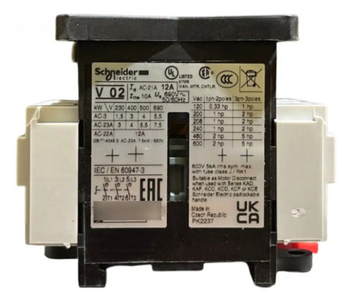 Interruptor Seccionador Vario 12 Vcf02 Schneider 12 A 690v Vermelho/ Amarelo