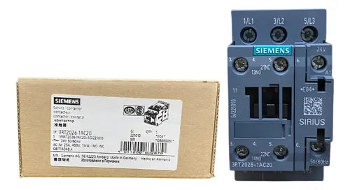 Contator 3rt2026-1ac20 25a Tripolar 24 Vca 1na + 1nf Siemens 24vca
