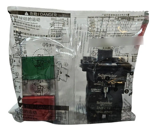Kit C/ 3: Botão Duplo + Sinal Branco Xa2ew7l3741b5 Schneider Vermelho Verde E Branco 24 Vca Cc