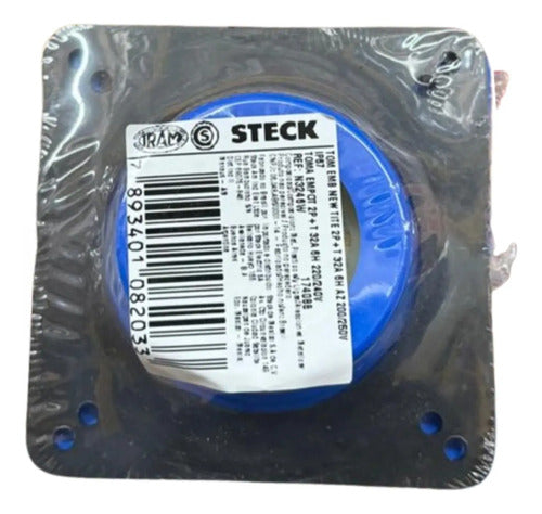 Tomada Embutir N3246w 2p+t 32a 200/250v 6h Azul Ip67 Steck Azul