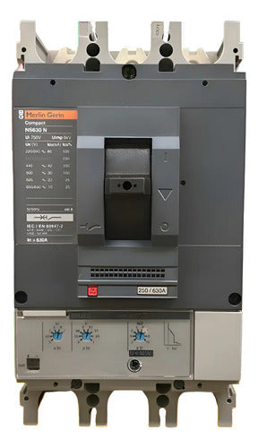 Disjuntor Tripolar 630a 750v Ns630n Merlin Gerin 750v 50-60hz