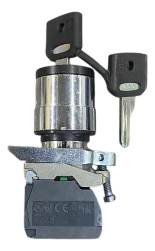 Chave Seletora 22mm Metálica 2 Posiçoes Xb4bg21 Schneider Metal Cromado