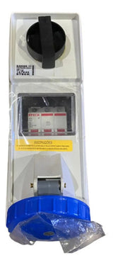Tomada Sob Surelock 3p+t 32a 200/250v 9h Dj Bq S4209d Steck  Azul