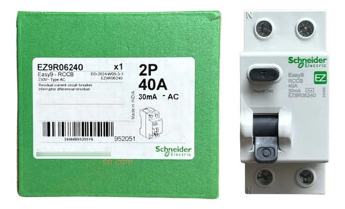 Interruptor Diferencial 2p 40a 6ka 230v Ez9r09240 Schneider