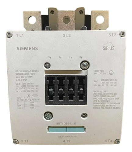 Contator Tripolar 3rt1064-6af36 225a 110kw 110/127v Siemens 110/127v
