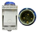 Kit Tomada N4509 + Plug N4579 63a 3p+t 200/250v Azul Steck Azul