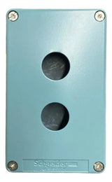 Botoeira Metalica Vazia 22mm 2 Furos Azul Xapm2202 Schneider Azul