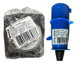 Kit Tomada N3246 + Plug N3276 32a 2p+t 200/250v Azul Steck Azul