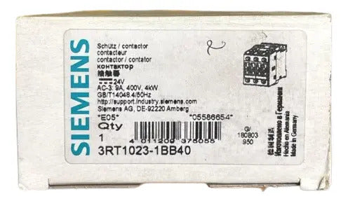 Contator 3rt1023-1bb40 24vcc 9a Siemens 24vcc