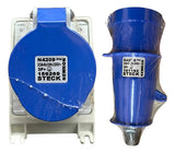 Kit Tomada N4209 + Plug N4279 32a 3p+t 220/240v Azul Steck Azul