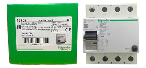 Interruptor Diferencial Residual Id 4p 4 16752 Schneider