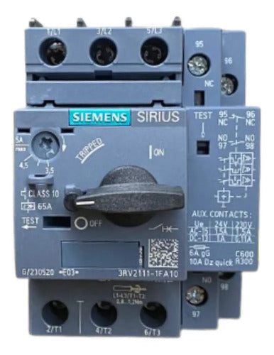 Disjuntor Motor 3rv2111-1fa10 3,5-5a Siemens - 50/60hz
