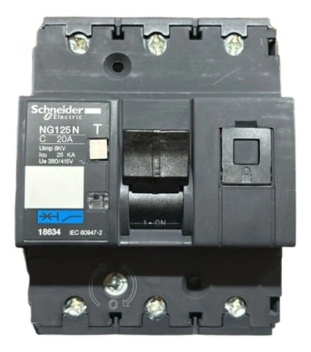 Disjuntor Trippolar Ng125n Curva C 20a 18634 Schneider