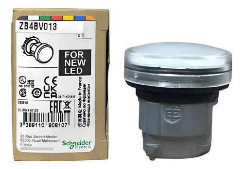 Kit Com 3: Cabeçote Para Sinalizador 22mm Zb4bv013 Schneider Branco