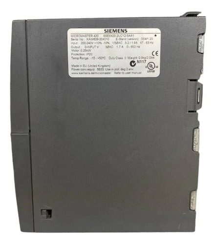Micromaster 420 Siemens 6se6420-2uc12-5aa1
