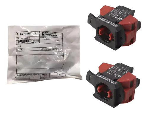 Kit Com 2 Peças: Bloco De Contato E102 2nf Ace Schmersal Preto E Vermelho Não Se Aplica