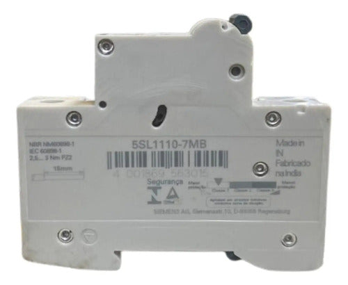 Kit Com 6: Disjuntor 10a Curva C 1p 5sl1110-7mb Siemens