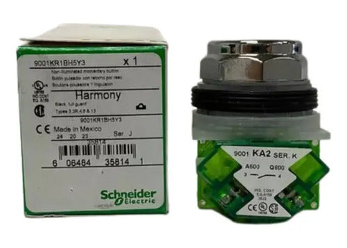 Botão 30mm Metálico Impulsao 1na Preto 9001kr1bh5 Schneider