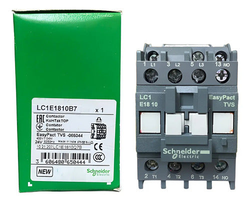 Contator 3p Easypact Tvs 18a 1na 24vca Lc1e1810b7 Schneider 24vca