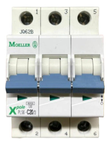 Kit Com 2: Disjuntor Tripolar Pls6-c20/3-mw 20a Moeller