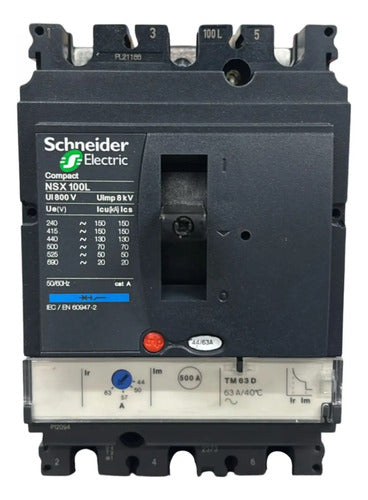 Disjuntor Tripolar 63a Nsx100l-tm63d Schneider