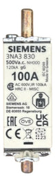 Kit Com 5: Fusível Nh000 Retardado 100a 500v 3na3830 Siemens 500v