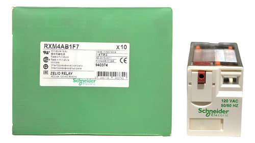 Kit Com 2: Rele Miniatura Led 4c/o 6a Rxm4ab1f7 Schneider 120 Vca
