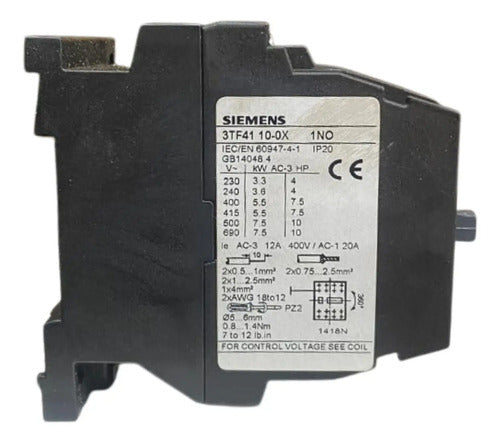 Contator Tripolar 1na Ac3 5,5kw 220v 3tf4110-0xn2 Siemens 220v