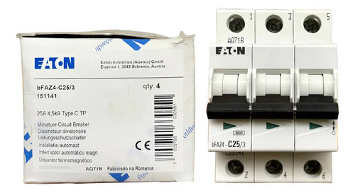 Kit Com 2 Peças: Disjuntor Tripolar Bfaz4-c25/3 25a Eaton
