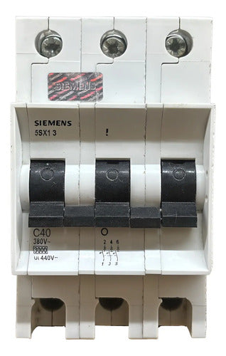 Disjuntor Tripolar 40a Curva C 5sx1340-7 Siemens