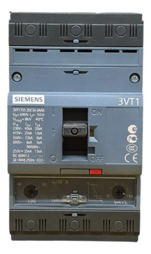 Disjuntor Tripolar 3vt1705-2dc36-0aa0 50a Siemens