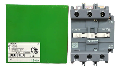 Contator Tripolar 80a 1na + 1nf 110v Ca Lc1e80f7 Schneider 110vca