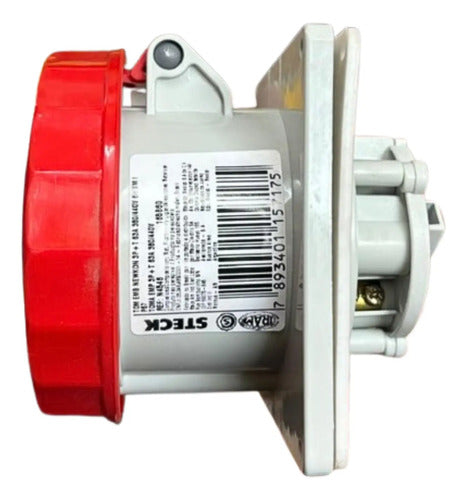 Tomada N4546 Embutir 63a 3p+t 380/440v Vermelha Ip67 Steck Vermelho