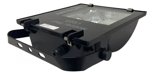 Projetor Retangular 70/150w Ez3/1 E27 220v Pt Ip65 Naville Preto