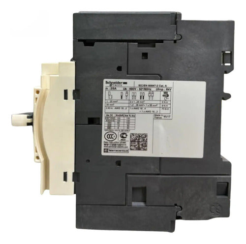 Disjuntor Motor 25a Manopla Rotativa Gv3l25 Schneider 690v 50-60hz