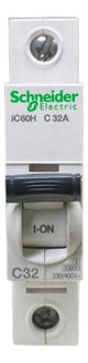 Disjuntor Acti9 Ic60h 1p Curva C 32a 230v A9f84132 Schneider
