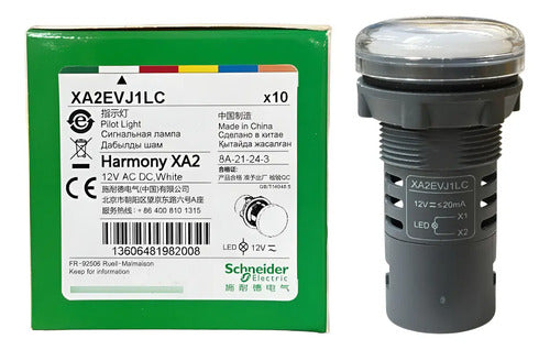 Kit Com 5: Sinalizador 22mm Led Branco 12vca/cc Xa2evj1lc 12vca/cc