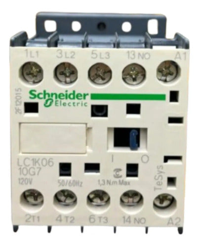 Contator Tripolar 6a 1na 120vca Lc1k0610g7 Schneider 120 Vca