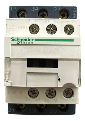 Contator Tesys 3p 9a Ac-3 125vcc 1na+1nf Lc1d09gd Schneider 125vcc