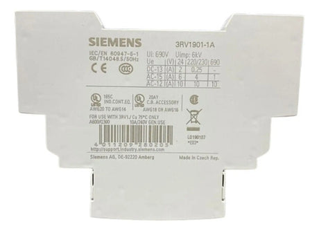 Bloco De Contato Auxiliar 1na+1nf 3rv1901-1a Siemens 1naf