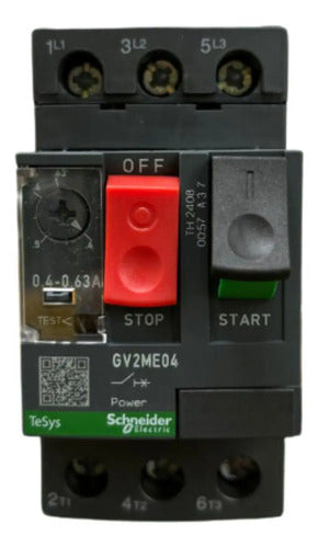 Disjuntor Termomagnético 0,40-0,63a Gv2me04 Schneider (novo) 690v 50/60hz