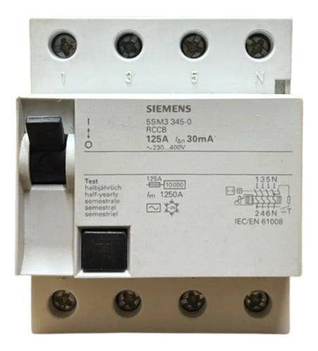 Interruptor De Corrente Diferencial 5sm3345-0 Siemens