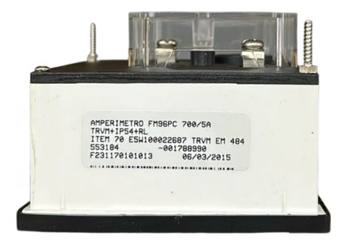 Amperimetro Fm96pc 700/5a Travamento Em 484a Ip54 Kron